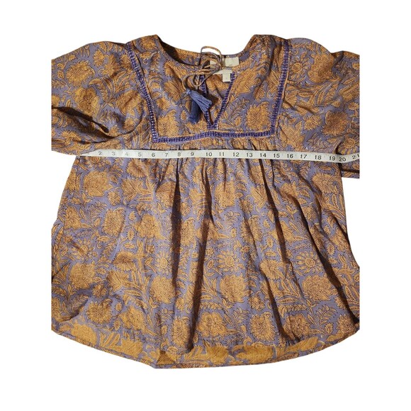 Cleobella Peasant Floral Cottage Top Womens Small Organic Cotton Boho Amarillis - Picture 7 of 8